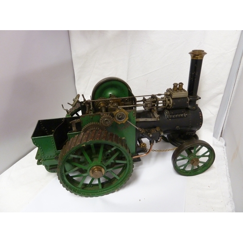 101 - A scratch built full steam traction engine, pressure guage marked Basset Lowke, 44cm max.