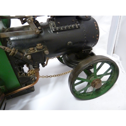 101 - A scratch built full steam traction engine, pressure guage marked Basset Lowke, 44cm max.