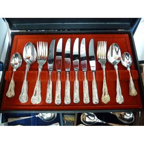 20 - Various silver plated cutlery, boxed; including a Viners Kings Pattern set (qty)