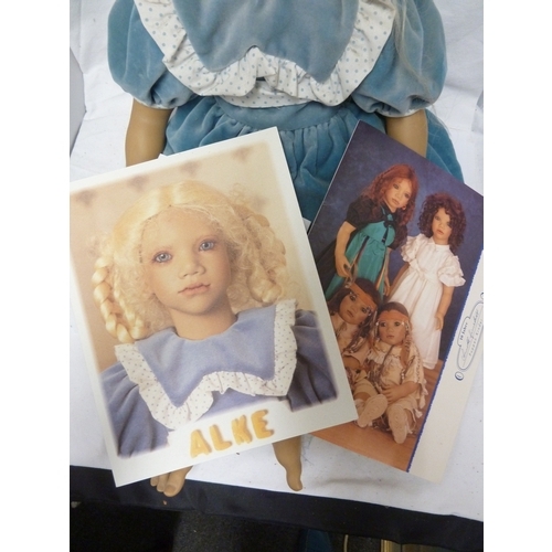 126 - An Annette Himstedt Puppen Kinder 'Alke' Doll, hair and eyelashes mohair and human hair, vinyl head ... 