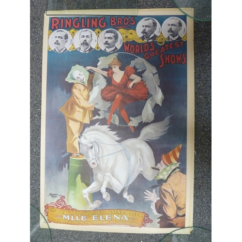 160 - Eleven vintage Barnum and Bailey and Ringling Brothers circus acts posters, (see individual images f... 