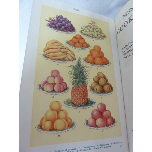 165 - Mrs Beeton's Cookery Book, red cloth binding, partial dust jacket, published by Ward, Lock & Co, 8 p... 