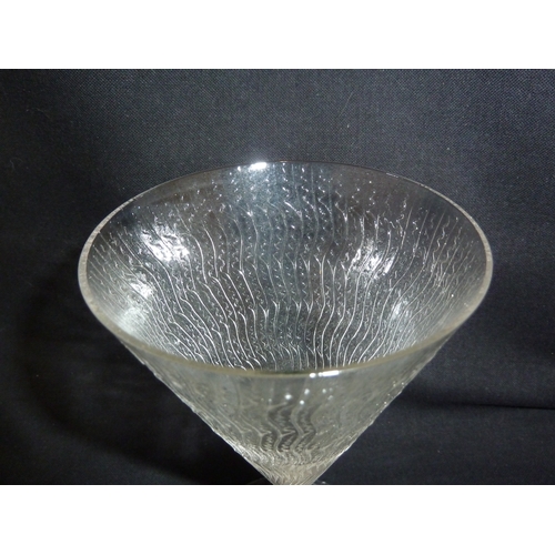 39 - R.Lalique - Vrilles de Vigne glass, of conical bowl and foot decorated with fine wavy vine tendrils,... 