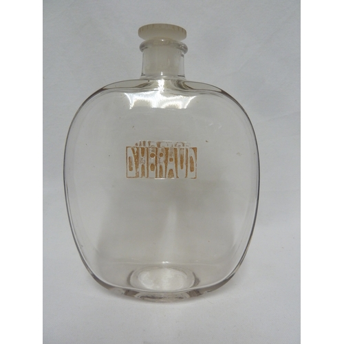 43 - R. Lalique - A D'Heraud large size Eau De Cologne bottle and stopper, the flattened ovoid flask with... 