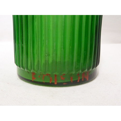 171 - A Green Glass pharmacy bottle, labelled SP: CHLOROFOR., 20cm high.