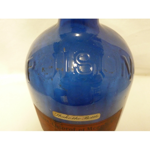 168 - A pharmacy poison bottle labeled TINC. CHLOF ET MORPH.CO, 27cm high