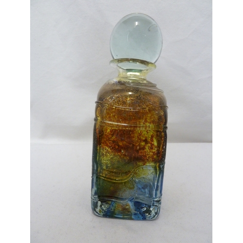 157 - Isle of Wight Glass - A pair of bottles with globular stoppers,  16.5cm high approx. (4)