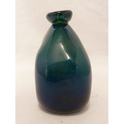 156 - A early Michael Harris for Mdina boulder vase, of green blue colour, produced within the first 6 mon... 