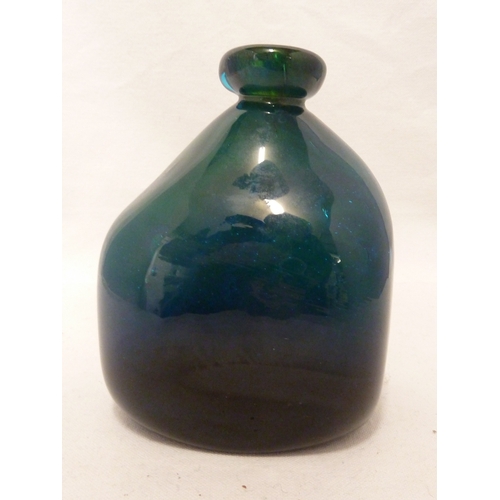 156 - A early Michael Harris for Mdina boulder vase, of green blue colour, produced within the first 6 mon... 