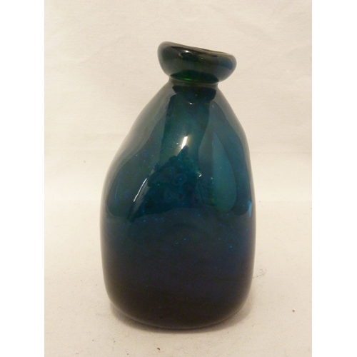 156 - A early Michael Harris for Mdina boulder vase, of green blue colour, produced within the first 6 mon... 