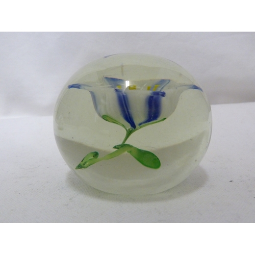 30 - K. Heaton for Neo glass paperweight applied with a dragonfly, signed and original paper label; an Is... 