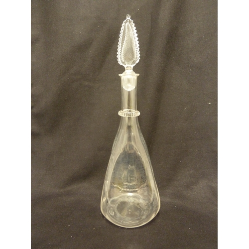 20 - James Powell and Sons, Whitefriars Limited - a decanter and stopper, the body of dimpled flask form ... 