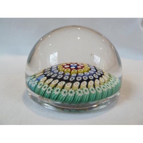 26 - Whitefriars Limited - A glass paperweight, with date cane for 1974, blue and turquoise colours about... 