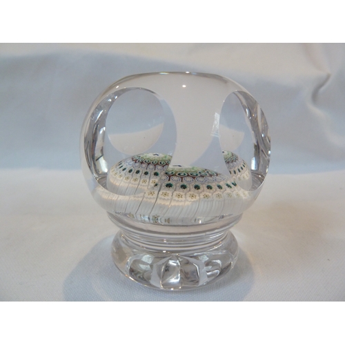 24 - Whitefriars Limited - A millefiori cane glass commemorative paperweight, the canes forming a crown, ... 