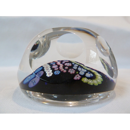 24 - Whitefriars Limited - A millefiori cane glass commemorative paperweight, the canes forming a crown, ... 