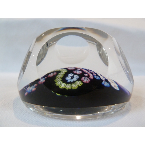 24 - Whitefriars Limited - A millefiori cane glass commemorative paperweight, the canes forming a crown, ... 