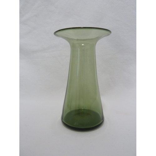 1 - James Powell and Sons, Whitefriars Limited - three sea green glass vases, c 1910, 18cm and smaller (... 