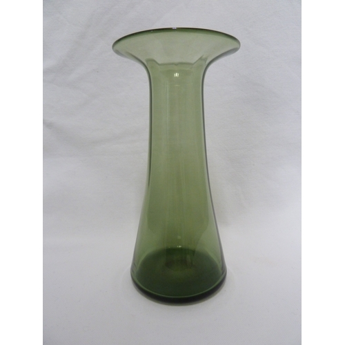 1 - James Powell and Sons, Whitefriars Limited - three sea green glass vases, c 1910, 18cm and smaller (... 