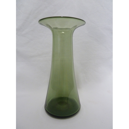 1 - James Powell and Sons, Whitefriars Limited - three sea green glass vases, c 1910, 18cm and smaller (... 