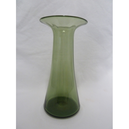 1 - James Powell and Sons, Whitefriars Limited - three sea green glass vases, c 1910, 18cm and smaller (... 