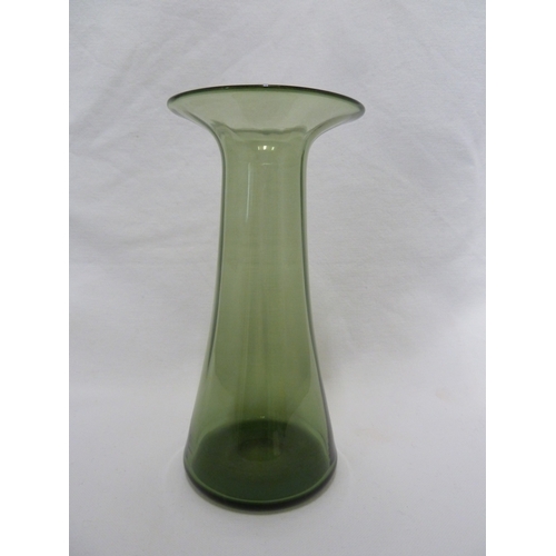 1 - James Powell and Sons, Whitefriars Limited - three sea green glass vases, c 1910, 18cm and smaller (... 