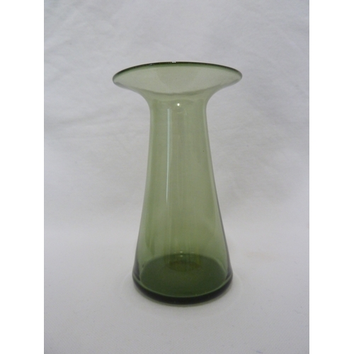 1 - James Powell and Sons, Whitefriars Limited - three sea green glass vases, c 1910, 18cm and smaller (... 