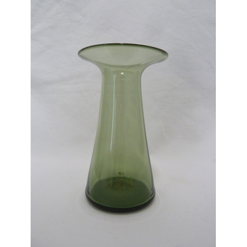 1 - James Powell and Sons, Whitefriars Limited - three sea green glass vases, c 1910, 18cm and smaller (... 