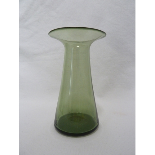 1 - James Powell and Sons, Whitefriars Limited - three sea green glass vases, c 1910, 18cm and smaller (... 