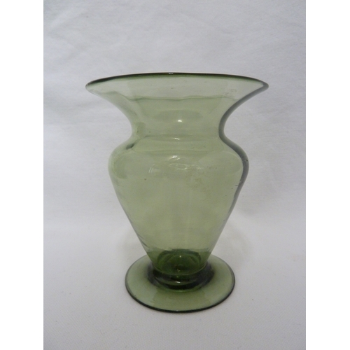 1 - James Powell and Sons, Whitefriars Limited - three sea green glass vases, c 1910, 18cm and smaller (... 