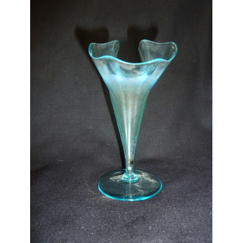 11 - James Powell & Sons, Whitefriars Limited - A straw opal tazza; and a folded rim posy vase, 15cm high... 