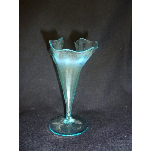 11 - James Powell & Sons, Whitefriars Limited - A straw opal tazza; and a folded rim posy vase, 15cm high... 