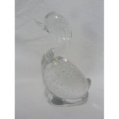 18 - Whitefriars Limited - Two Dilly Duck figures in Willow and colourless glass, 14 cm max. high (2)