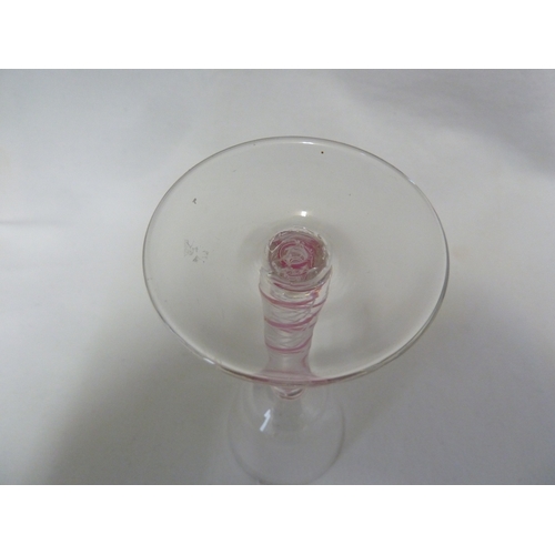 19 - Geoffrey Baxter for Whitefriars Limited - A rare spiral twist glass, in 18th Century style, 14.5cm m... 