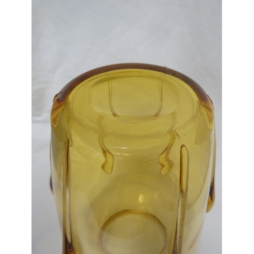 9 - James Powell & Sons, Whitefriars Limited - An amber tear vase, 26cm high.