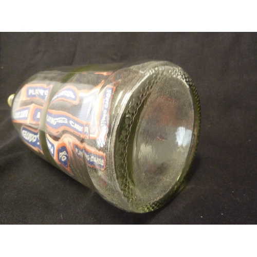 194 - A glass puzzle bottle, containing packs of cards in boxes, 20th Century, 34cm high approx.