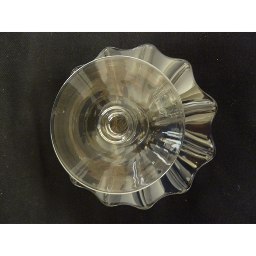 3 - Three James Powell & Sons glass tazzae, comprising a low tazza with circular wavy edge, 14.5 cm diam... 