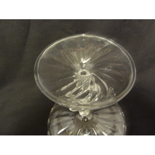 3 - Three James Powell & Sons glass tazzae, comprising a low tazza with circular wavy edge, 14.5 cm diam... 