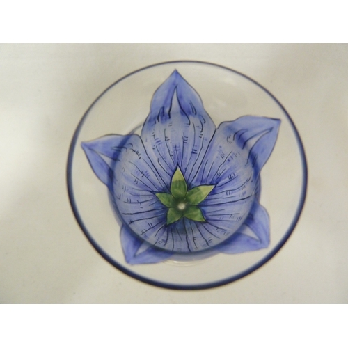 59 - A Continental Art Nouveau liqueur glass, finely enamelled in blue to resemble a Tulip flower, Meyr's... 