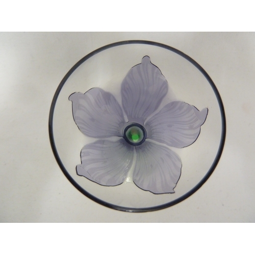 64 - A Continental Art Nouveau cameo glass liqueur, the purple overlay cut through to colourless glass wi... 