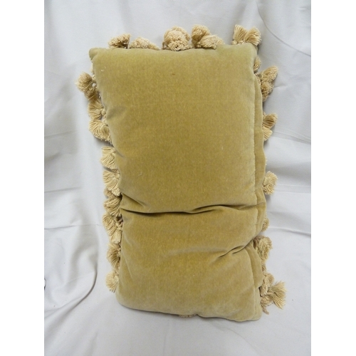 Three tapestry and chain stitch cushions, comprising a rectangular