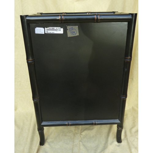 20 - A Black lacquer Chinoiserie decorated side cabinet, of a single drawer over a single cupboard door, ... 