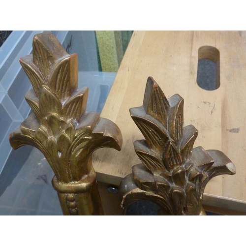 21 - Two large Venetian gilded plaster wall sconces, suitable for the display of large chargers/plates, 7... 