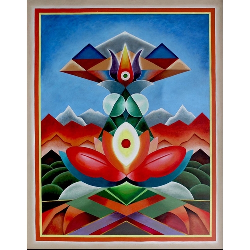G. R. Santosh (1929-1997) | Geometric Abstract Composition: Lotus and ...