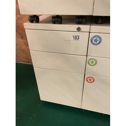 103 - Metal 3 drawer pedestal