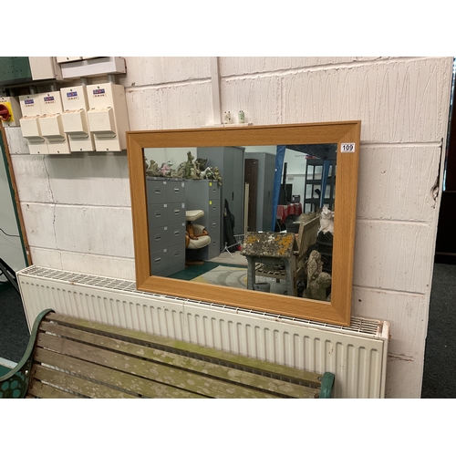 109 - Modern oak framed mirror