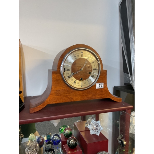 172 - Antique style oak mantel clock