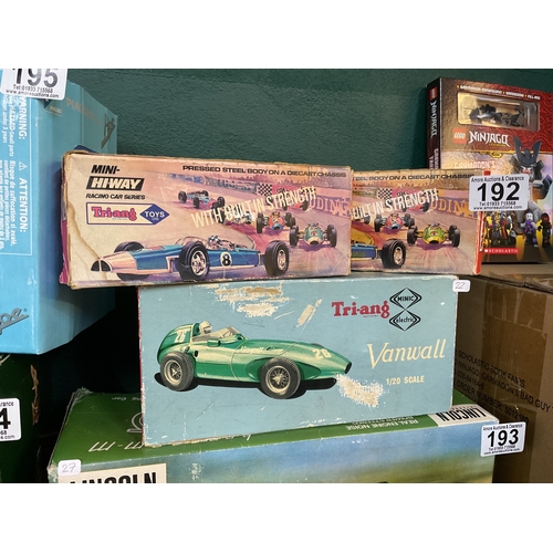 192 - 3 x Boxed Triang cars