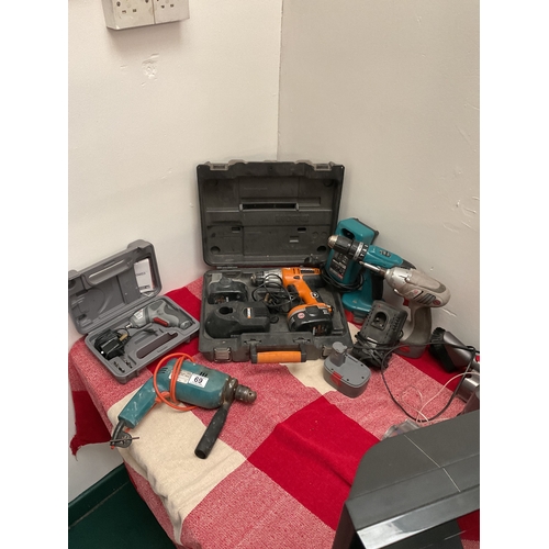 69 - Assorted Power tools, Makita drill, Worx drill, etc.