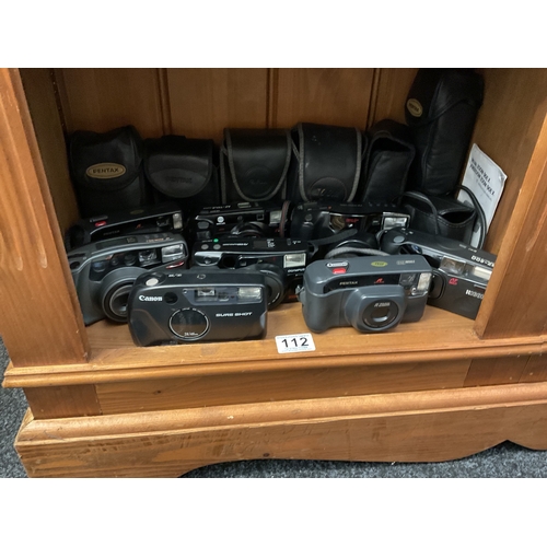 112 - Large quantity point and shoot cameras