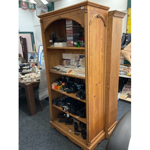 122 - Large rustic pine bookshelf